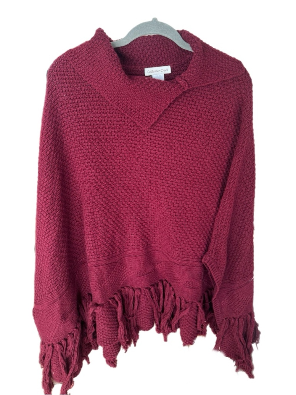 Coldwater Creek Deep Red Sweater Poncho